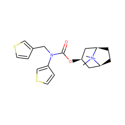 C[N+]1(C)[C@H]2CC[C@@H]1C[C@H](OC(=O)N(Cc1ccsc1)c1ccsc1)C2 ZINC000101152076