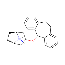 C[N+]1(C)[C@H]2CC[C@H]1CC(OC1c3ccccc3CCc3ccccc31)C2 ZINC000100202037