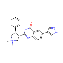 C[N+]1(C)C[C@@H](c2nc3ccc(-c4cn[nH]c4)cc3c(=O)[nH]2)[C@H](c2ccccc2)C1 ZINC000095586632