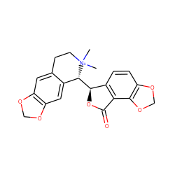 C[N+]1(C)CCc2cc3c(cc2[C@H]1[C@@H]1OC(=O)c2c1ccc1c2OCO1)OCO3 ZINC000000629244