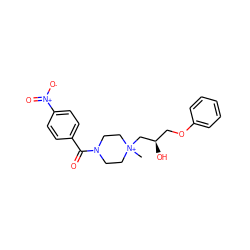 C[N+]1(C[C@H](O)COc2ccccc2)CCN(C(=O)c2ccc([N+](=O)[O-])cc2)CC1 ZINC000000856021