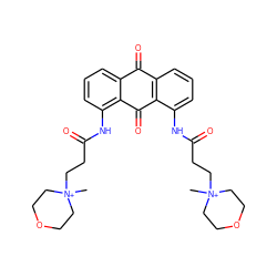 C[N+]1(CCC(=O)Nc2cccc3c2C(=O)c2c(NC(=O)CC[N+]4(C)CCOCC4)cccc2C3=O)CCOCC1 ZINC000027552048