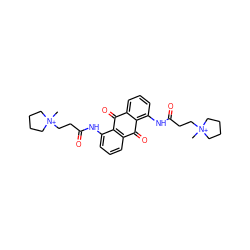 C[N+]1(CCC(=O)Nc2cccc3c2C(=O)c2cccc(NC(=O)CC[N+]4(C)CCCC4)c2C3=O)CCCC1 ZINC000013556236