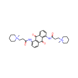 C[N+]1(CCC(=O)Nc2cccc3c2C(=O)c2cccc(NC(=O)CC[N+]4(C)CCCCC4)c2C3=O)CCCCC1 ZINC000027550095