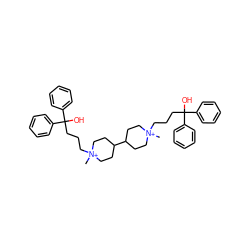 C[N+]1(CCCC(O)(c2ccccc2)c2ccccc2)CCC(C2CC[N+](C)(CCCC(O)(c3ccccc3)c3ccccc3)CC2)CC1 ZINC000029042725