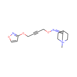 C[N+]12CCC(CC1)/C(=N/OCC#CCOc1ccon1)C2 ZINC000028872616