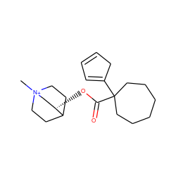 C[N+]12CCC(CC1)[C@@H](OC(=O)C1(C3=CC=CC3)CCCCCC1)C2 ZINC000103279960