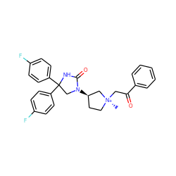 C[N@+]1(CC(=O)c2ccccc2)CC[C@@H](N2CC(c3ccc(F)cc3)(c3ccc(F)cc3)NC2=O)C1 ZINC000253694569