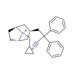 C[N@+]1(CC2CC2)[C@H]2CC[C@H]1C[C@@H](CC(C#N)(c1ccccc1)c1ccccc1)C2 ZINC000261072575