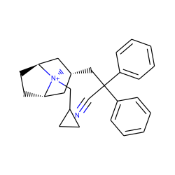 C[N@+]1(CC2CC2)[C@H]2CC[C@H]1C[C@H](CC(C#N)(c1ccccc1)c1ccccc1)C2 ZINC000261072577