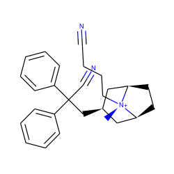 C[N@+]1(CCCC#N)[C@H]2CC[C@@H]1C[C@H](CC(C#N)(c1ccccc1)c1ccccc1)C2 ZINC000299846146