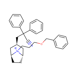 C[N@+]1(CCCOCc2ccccc2)[C@H]2CC[C@H]1C[C@@H](CC(C#N)(c1ccccc1)c1ccccc1)C2 ZINC000261082464