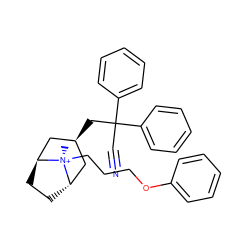 C[N@+]1(CCCOc2ccccc2)[C@H]2CC[C@H]1C[C@@H](CC(C#N)(c1ccccc1)c1ccccc1)C2 ZINC000299815373