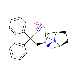 C[N@+]1(CCO)[C@H]2CC[C@@H]1C[C@H](CC(C#N)(c1ccccc1)c1ccccc1)C2 ZINC000299846084