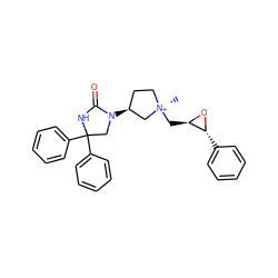 C[N@@+]1(C[C@H]2O[C@@H]2c2ccccc2)CC[C@H](N2CC(c3ccccc3)(c3ccccc3)NC2=O)C1 ZINC000261094871