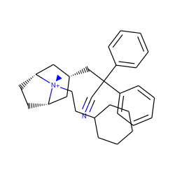 C[N@@+]1(CCC2CCCCC2)[C@H]2CC[C@@H]1C[C@H](CC(C#N)(c1ccccc1)c1ccccc1)C2 ZINC000299845867