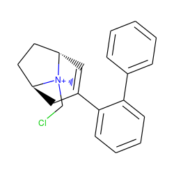 C[N@@+]1(CCl)[C@H]2C=C(c3ccccc3-c3ccccc3)C[C@H]1CC2 ZINC000261181123