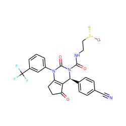 C[S@+]([O-])CCNC(=O)N1C(=O)N(c2cccc(C(F)(F)F)c2)C2=C(C(=O)CC2)[C@@H]1c1ccc(C#N)cc1 ZINC001772616480