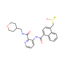 C[S@+]([O-])Cc1ccc(C(=O)Nc2cccnc2C(=O)NCC2CCOCC2)c2ccccc12 ZINC000095595026