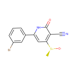 C[S@+]([O-])c1cc(-c2cccc(Br)c2)[nH]c(=O)c1C#N ZINC000299867334