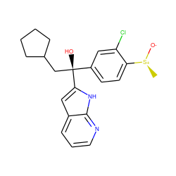 C[S@+]([O-])c1ccc([C@@](O)(CC2CCCC2)c2cc3cccnc3[nH]2)cc1Cl ZINC000653801656