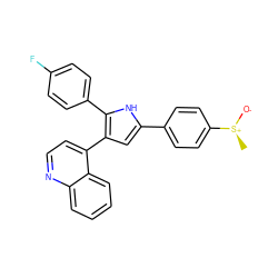 C[S@+]([O-])c1ccc(-c2cc(-c3ccnc4ccccc34)c(-c3ccc(F)cc3)[nH]2)cc1 ZINC000000841243