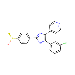 C[S@+]([O-])c1ccc(-c2nc(-c3ccncc3)c(-c3cccc(Cl)c3)[nH]2)cc1 ZINC000000833200