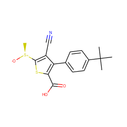 C[S@+]([O-])c1sc(C(=O)O)c(-c2ccc(C(C)(C)C)cc2)c1C#N ZINC000038147739