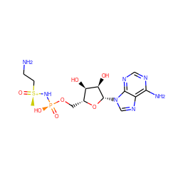 C[S@@+](=O)(CCN)N[P@](=O)(O)OC[C@H]1O[C@@H](n2cnc3c(N)ncnc32)[C@H](O)[C@@H]1O ZINC000377845072