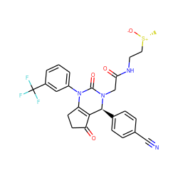 C[S@@+]([O-])CCNC(=O)CN1C(=O)N(c2cccc(C(F)(F)F)c2)C2=C(C(=O)CC2)[C@@H]1c1ccc(C#N)cc1 ZINC001772624704