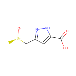 C[S@@+]([O-])Cc1cc(C(=O)O)[nH]n1 ZINC000028948699