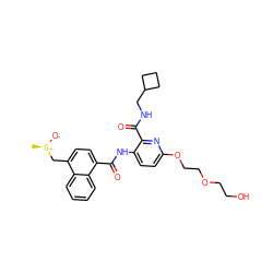 C[S@@+]([O-])Cc1ccc(C(=O)Nc2ccc(OCCOCCO)nc2C(=O)NCC2CCC2)c2ccccc12 ZINC000095593319