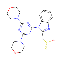 C[S@@+]([O-])Cc1nc2ccccc2n1-c1nc(N2CCOCC2)nc(N2CCOCC2)n1 ZINC000073326631