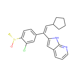 C[S@@+]([O-])c1ccc(/C(=C/C2CCCC2)c2cc3cccnc3[nH]2)cc1Cl ZINC000653790960