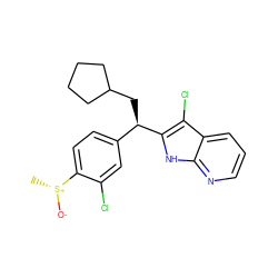 C[S@@+]([O-])c1ccc([C@@H](CC2CCCC2)c2[nH]c3ncccc3c2Cl)cc1Cl ZINC000653780439