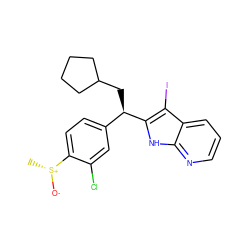 C[S@@+]([O-])c1ccc([C@@H](CC2CCCC2)c2[nH]c3ncccc3c2I)cc1Cl ZINC000653782479