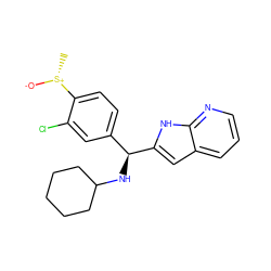 C[S@@+]([O-])c1ccc([C@H](NC2CCCCC2)c2cc3cccnc3[nH]2)cc1Cl ZINC000653801616