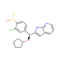 C[S@@+]([O-])c1ccc([C@H](OC2CCCC2)c2cc3cccnc3[nH]2)cc1Cl ZINC000653807516