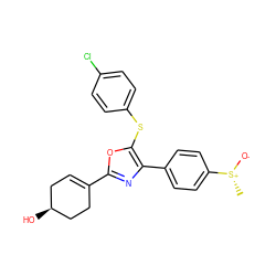 C[S@@+]([O-])c1ccc(-c2nc(C3=CC[C@H](O)CC3)oc2Sc2ccc(Cl)cc2)cc1 ZINC000072317509