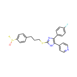 C[S@@+]([O-])c1ccc(CCCSc2nc(-c3ccc(F)cc3)c(-c3ccncc3)[nH]2)cc1 ZINC000013491678