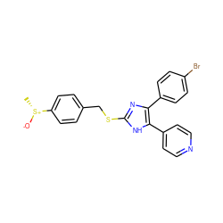 C[S@@+]([O-])c1ccc(CSc2nc(-c3ccc(Br)cc3)c(-c3ccncc3)[nH]2)cc1 ZINC000013491673