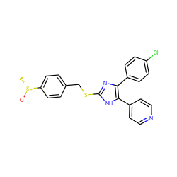 C[S@@+]([O-])c1ccc(CSc2nc(-c3ccc(Cl)cc3)c(-c3ccncc3)[nH]2)cc1 ZINC000013491671