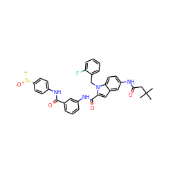 C[S@@+]([O-])c1ccc(NC(=O)c2cccc(NC(=O)c3cc4cc(NC(=O)CC(C)(C)C)ccc4n3Cc3ccccc3F)c2)cc1 ZINC000028525944