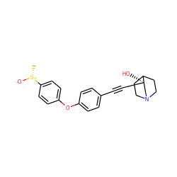 C[S@@+]([O-])c1ccc(Oc2ccc(C#C[C@]3(O)CN4CCC3CC4)cc2)cc1 ZINC000073224907