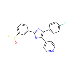 C[S@@+]([O-])c1cccc(-c2nc(-c3ccc(F)cc3)c(-c3ccncc3)[nH]2)c1 ZINC000008536375