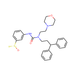 C[S@@+]([O-])c1cccc(NC(=O)N(CCC(c2ccccc2)c2ccccc2)CCN2CCOCC2)c1 ZINC000095601544