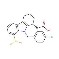 C[S@@+]([O-])c1cccc2c3c(n(Cc4ccc(Cl)cc4)c12)[C@@H](CC(=O)O)CCC3 ZINC000013919200