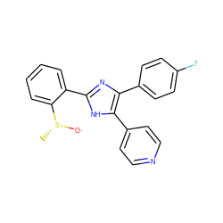 C[S@@+]([O-])c1ccccc1-c1nc(-c2ccc(F)cc2)c(-c2ccncc2)[nH]1 ZINC000008536377