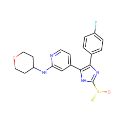 C[S@@+]([O-])c1nc(-c2ccc(F)cc2)c(-c2ccnc(NC3CCOCC3)c2)[nH]1 ZINC000071317977