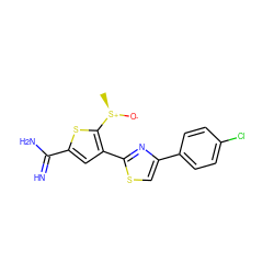 C[S@@+]([O-])c1sc(C(=N)N)cc1-c1nc(-c2ccc(Cl)cc2)cs1 ZINC000013437910